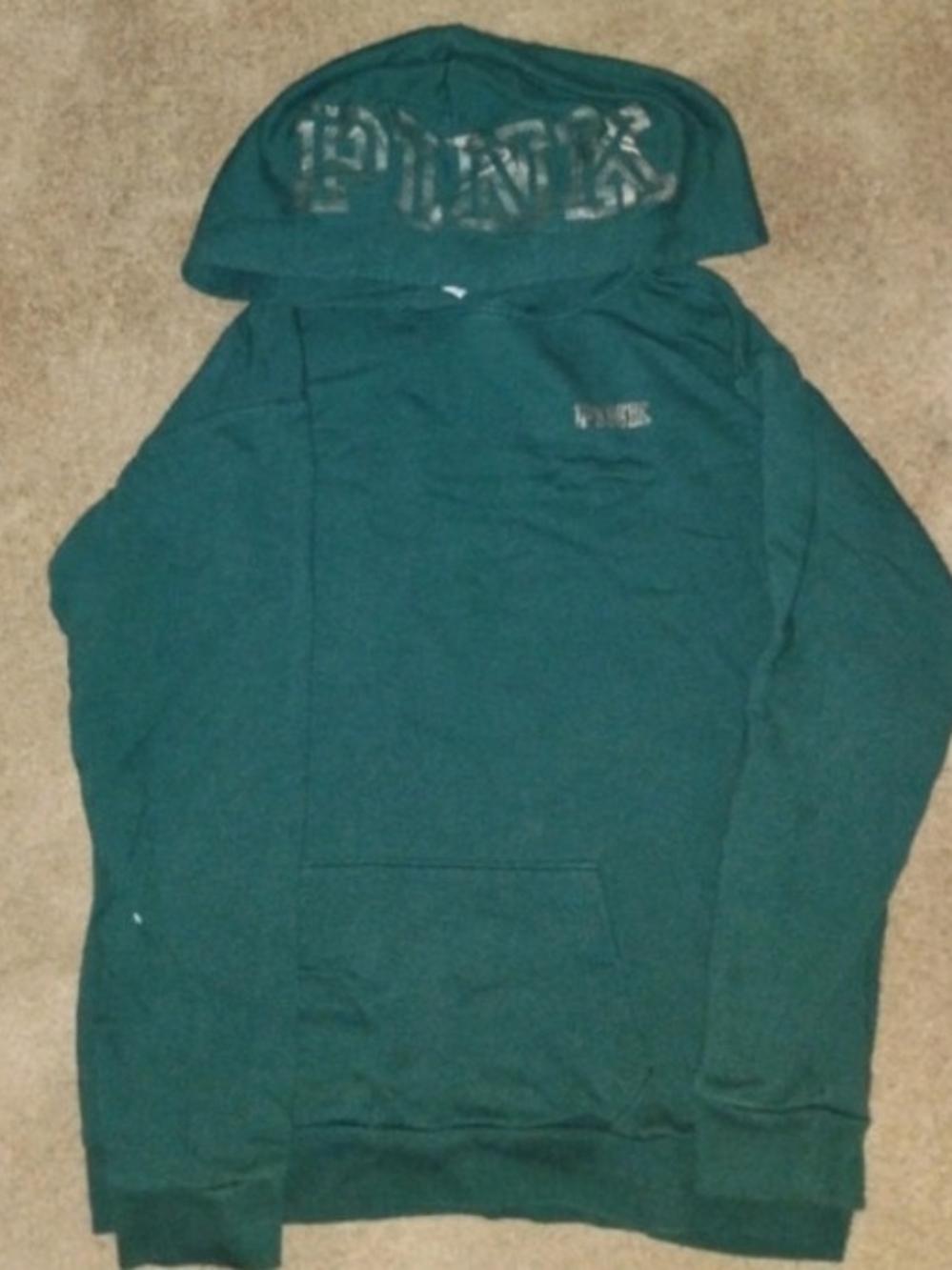 PINK Victoria's Secret dark Green Green Pullover Hoodie - Women's
